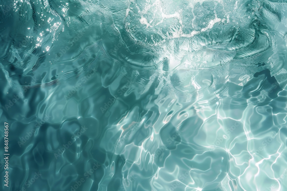 Obraz premium Rippling water surface with reflections, highlighting the patterns and tranquility of flowing water.