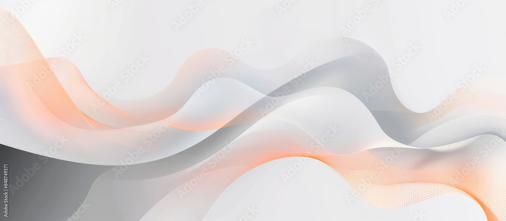 Abstract background with soft orange and grey waves on white background Abstract background with soft orange and grey waves on white background