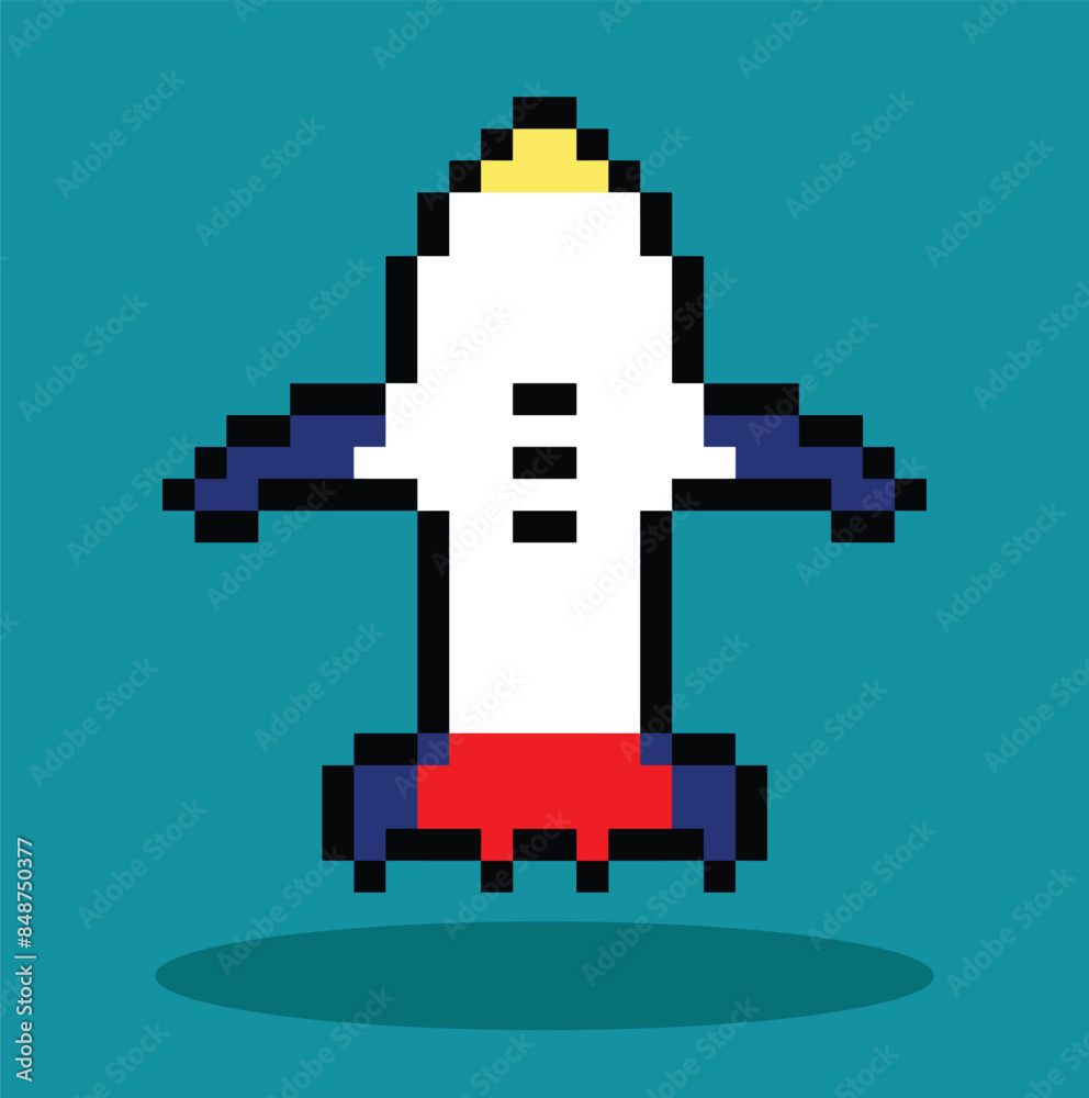 Obraz premium rocket in 8bit pixel art