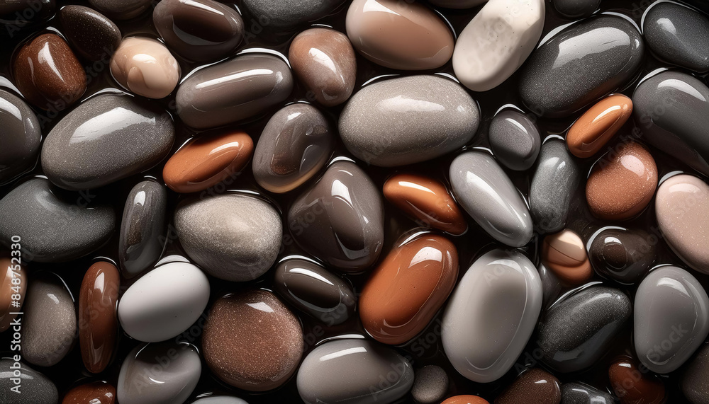 abstract Smooth, polished stones from white to dark brown, looks wet and densely packed, textures, water effects, design, nature, patterns abstract Smooth, polished stones from white to dark brown, looks wet and densely packed, textures, water effects, design, nature, patterns