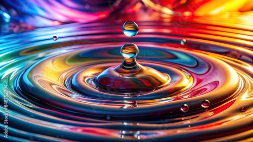 Colorful background with flowing water streams, fluid drops, and glossy waves , water, stream, fluid, drops, glossy