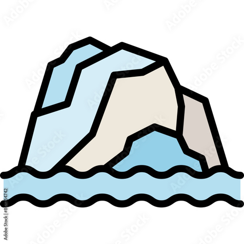 iceberg filled line icon
