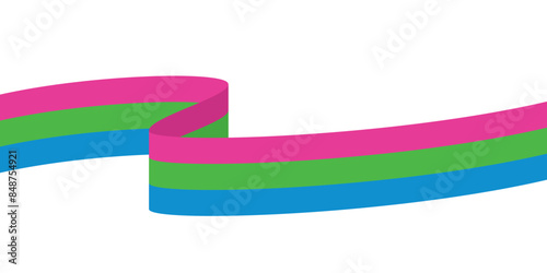 Pink, green, and blue colored background, as the colors of the polysexual flag. LGBTQI concept. Flat vector illustration.	