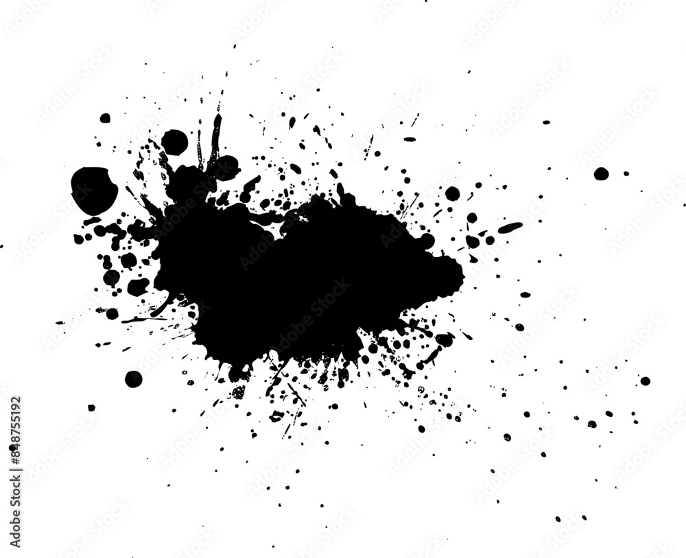 black ink dropped splash splatter on white background black ink dropped splash splatter on white background