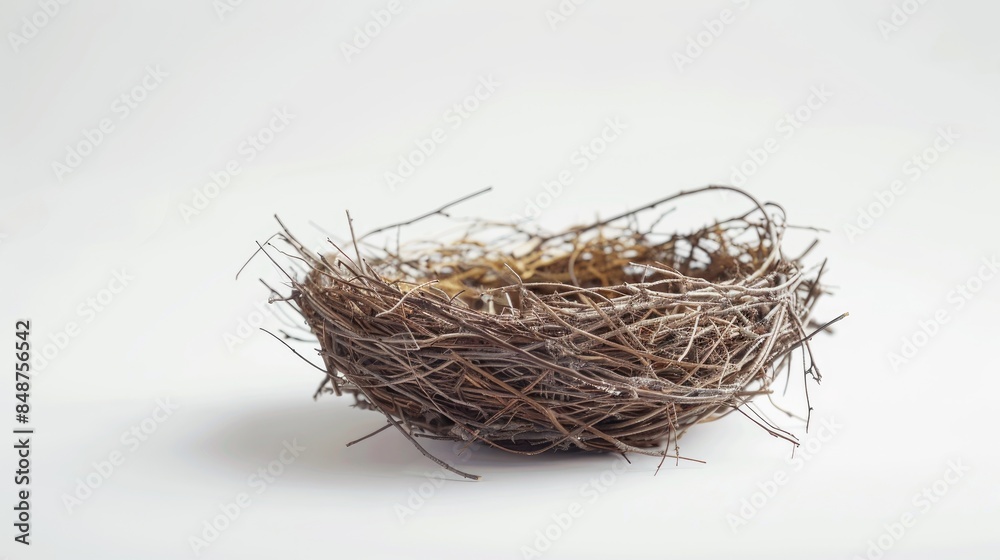 Obraz premium Bird s nest on white background