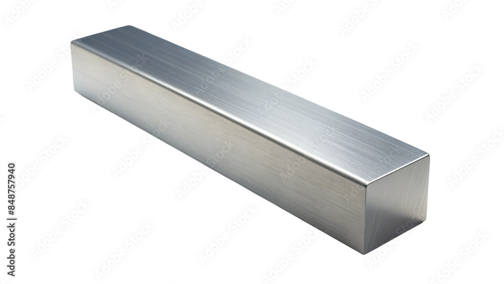 A shiny silver metal with a smooth surface, isolated on a white background A shiny silver metal with a smooth surface, isolated on a white background