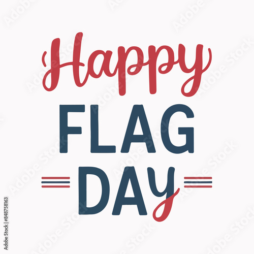 happy flag day typography in vector