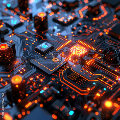 computer technology futuristic elements