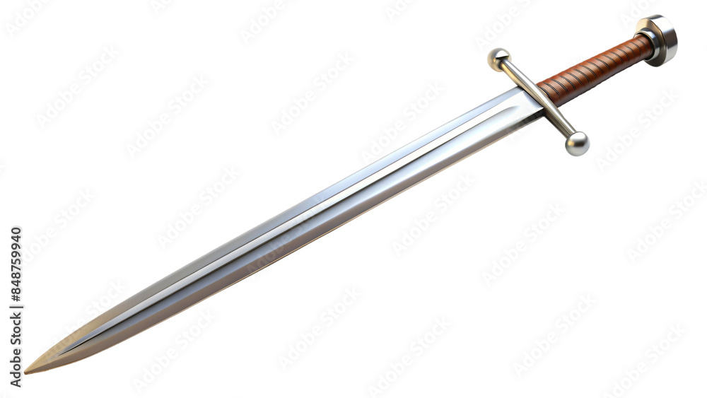 a single sword, isolated on white for a historical weapon display a single sword, isolated on white for a historical weapon display