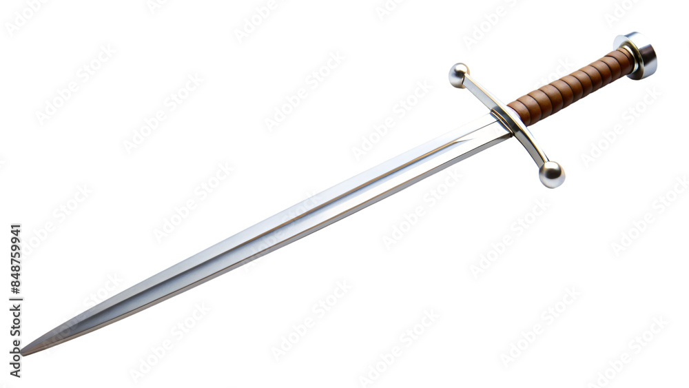  a single sword, isolated on white for a historical weapon display