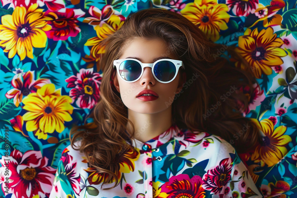 custom made wallpaper toronto digitalportrait of a woman in sunglasses ai generative