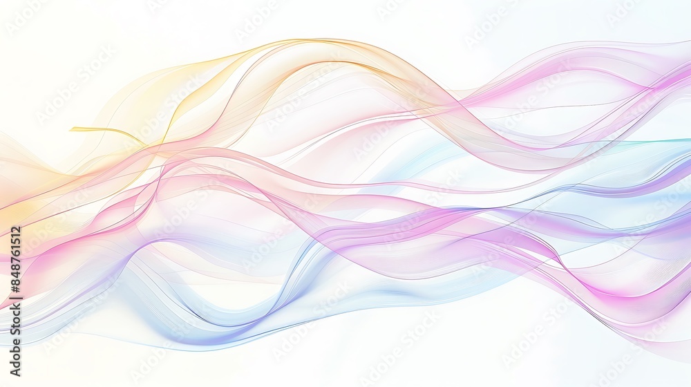Develop an abstract background featuring flowing lines in pastel colors, white background Develop an abstract background featuring flowing lines in pastel colors, white background