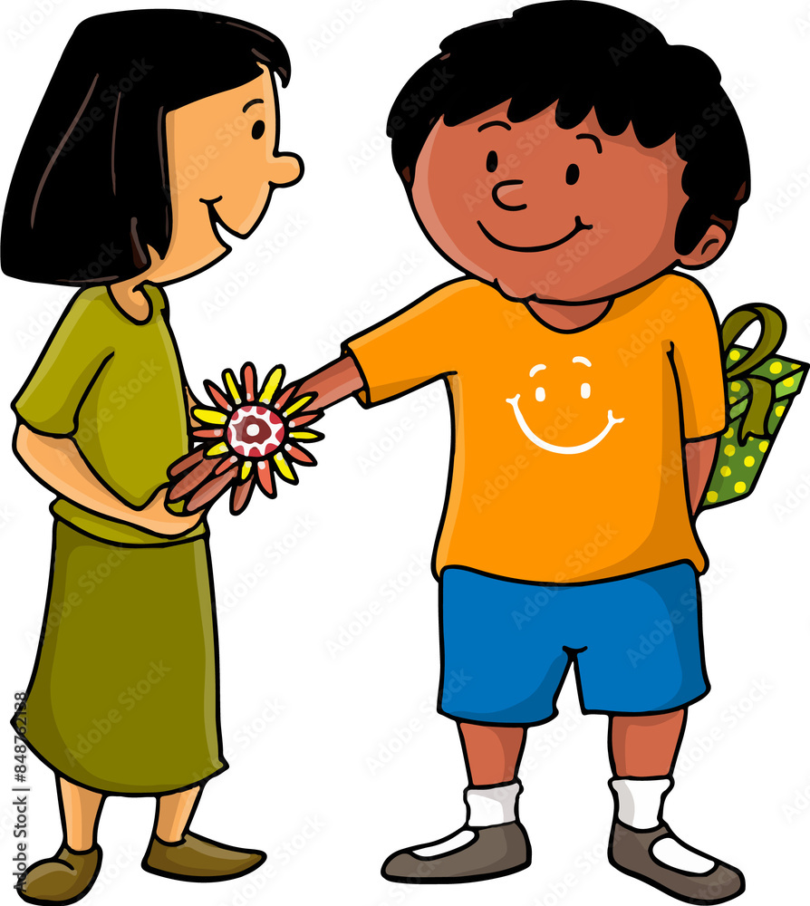 Cute Indian brother and sister celebrating Raksha Bandhan festival on ...