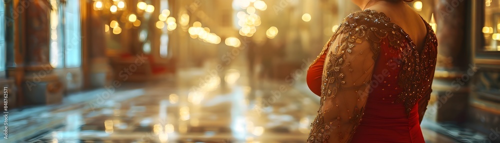 Stylish Plus Size Person Attending Glamorous Gala Event in Luxurious Venue Stylish Plus Size Person Attending Glamorous Gala Event in Luxurious Venue