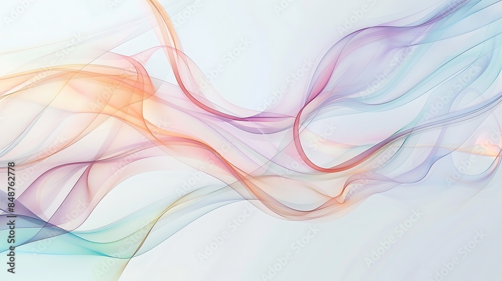 Develop an abstract background featuring flowing lines in pastel colors, white background Develop an abstract background featuring flowing lines in pastel colors, white background