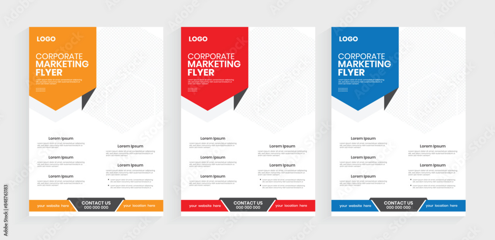 Modern a4 flyer design, Creative handout, poster design, and door hanger print layout. Marketing pamphlet layout design.