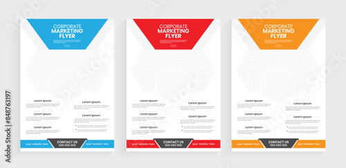 Modern a4 flyer design, Creative handout, poster design, and door hanger print layout. Marketing pamphlet layout design.