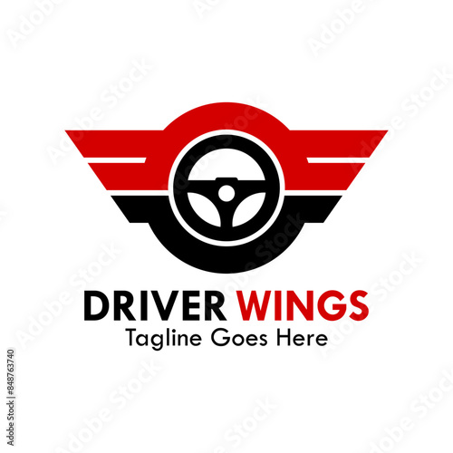 Driver wings design logo template illustration