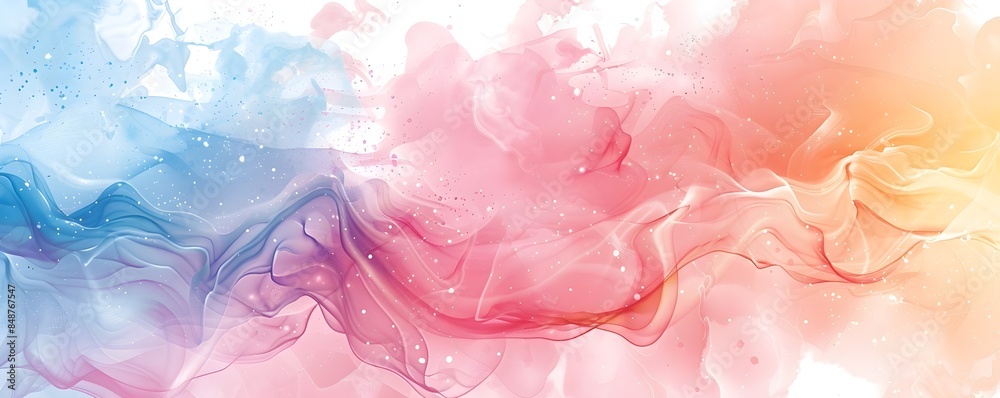 Fototapeta premium Vibrant Watercolor Abstract Frame Background with Soft Gradients and Fluid Shapes