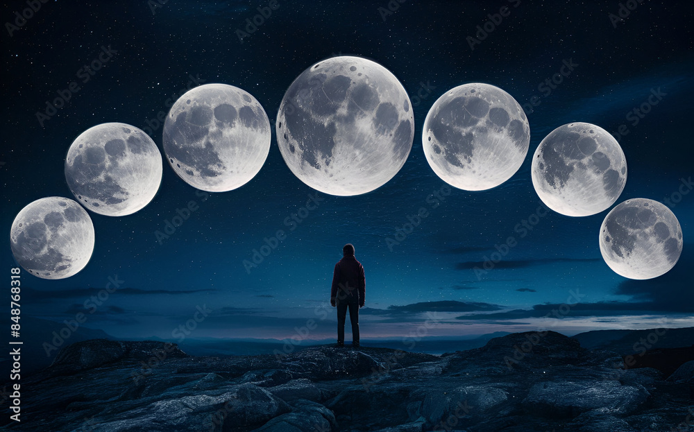 Nine phases of the full growth cycle of the moon Nine phases of the full growth cycle of the moon