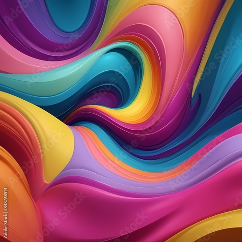 The colorful wavy abstract background looks elegant and luxurious