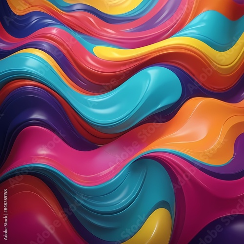 The colorful wavy abstract background looks elegant and luxurious