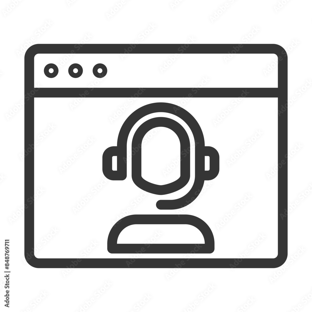 Customer service in SEO icon outline style Customer service in SEO icon outline style