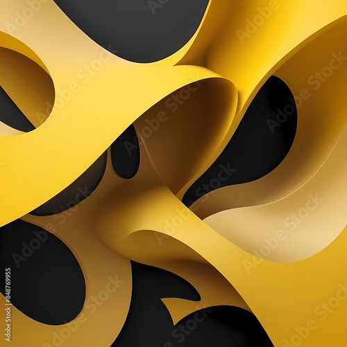 yellow wavy abstract background, luxurious and elegant