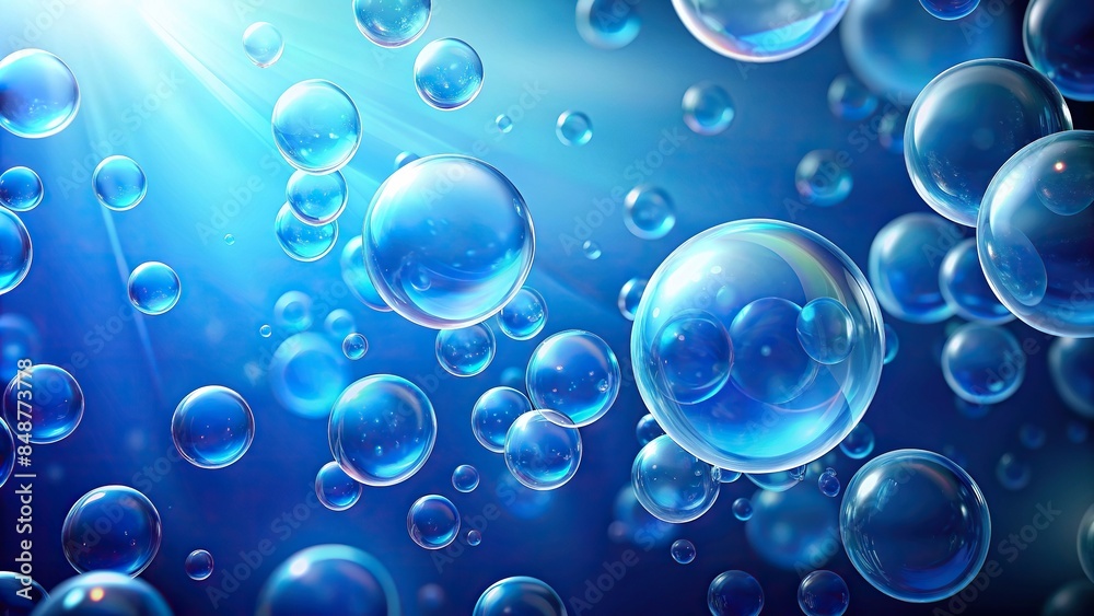 Abstract blue background with floating bubbles, blue, abstract, background, bubbles, floating, design, graphic,wallpaper