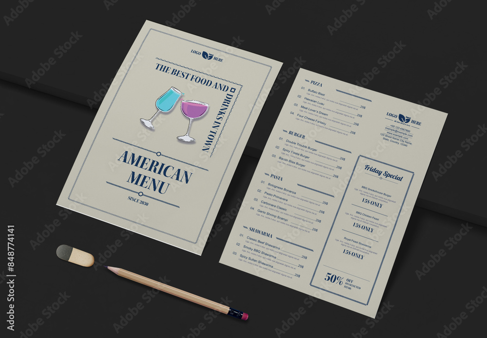 Vintage Menu Layout Stock Template | Adobe Stock