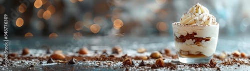 Wallpaper Mural Elegant Layered Ice Cream Dessert in Sophisticated Setting with Copy Space Torontodigital.ca