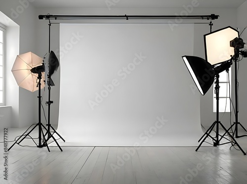 Minimalist White Background with Soft Shadows and Subtle Gradients for Product Showcase"