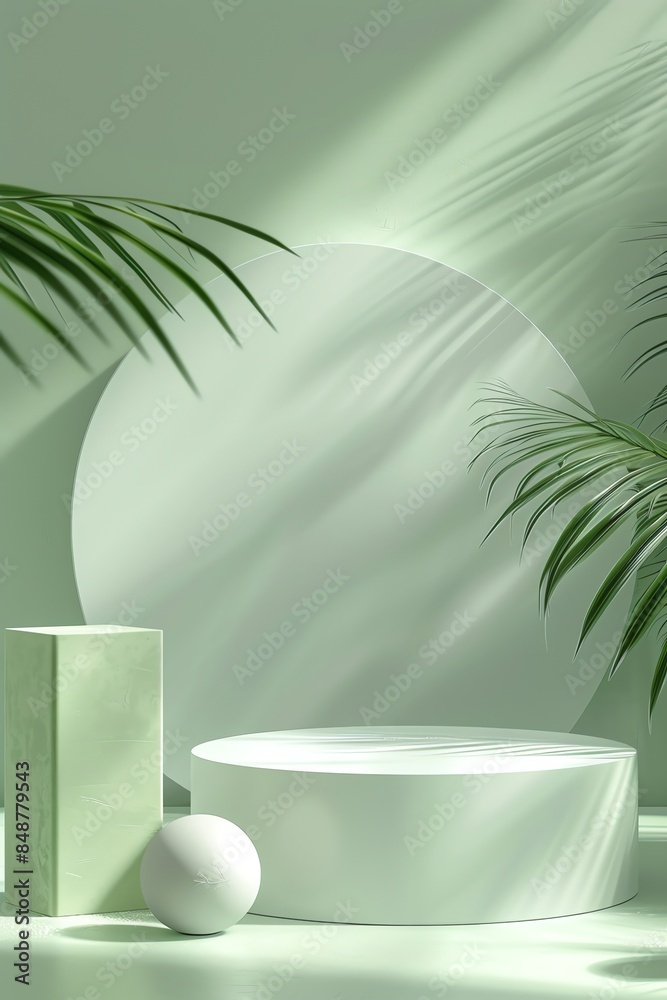 front view of 3d product mockup scene for products, relatively empty scene, plain colour, pastel colour 2:3, green and cyan front view of 3d product mockup scene for products, relatively empty scene, plain colour, pastel colour 2:3, green and cyan