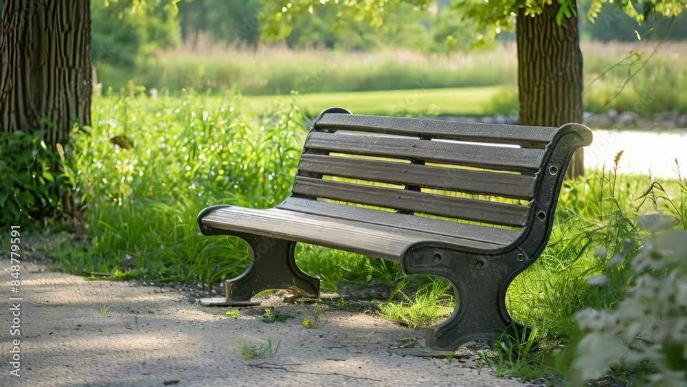 A sy and durable outdoor bench made entirely from recycled plastic perfect for any park or garden setting. A sy and durable outdoor bench made entirely from recycled plastic perfect for any park or garden setting.