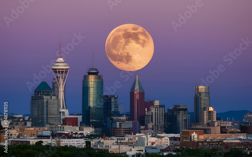 Full moon at its perigee during the supermoon