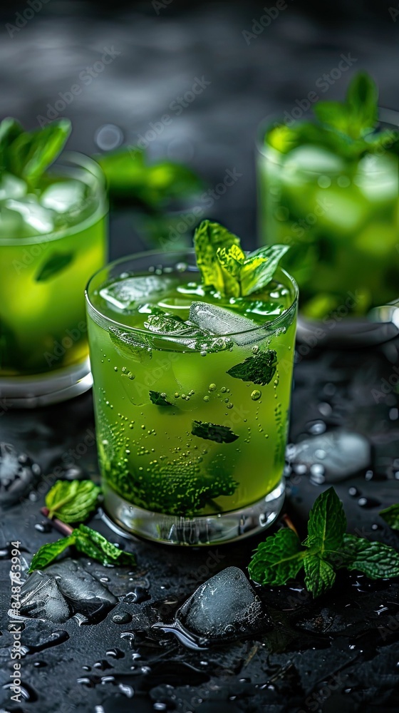 Fat-burning cocktail with green tea and mint Fat-burning cocktail with green tea and mint
