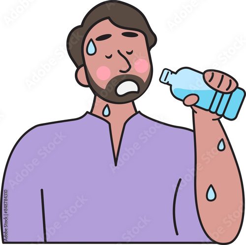 India people drink water in heat wave.
