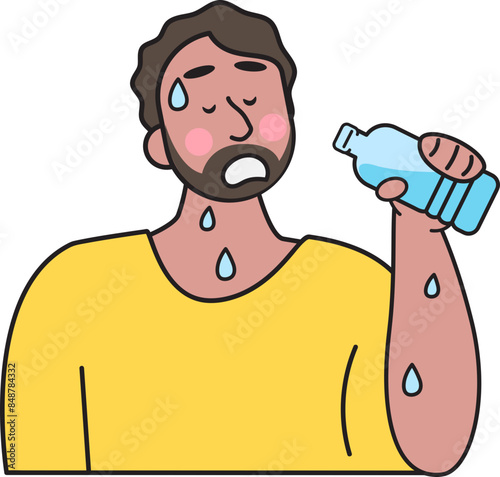 India people drink water in heat wave.