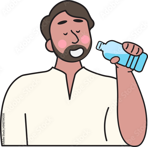 India people drink water in heat wave.