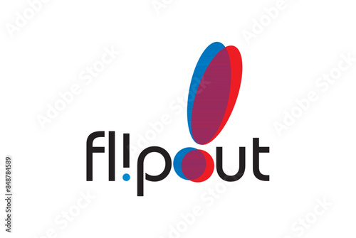 Exclamation mark Flip out logo design editable vector 