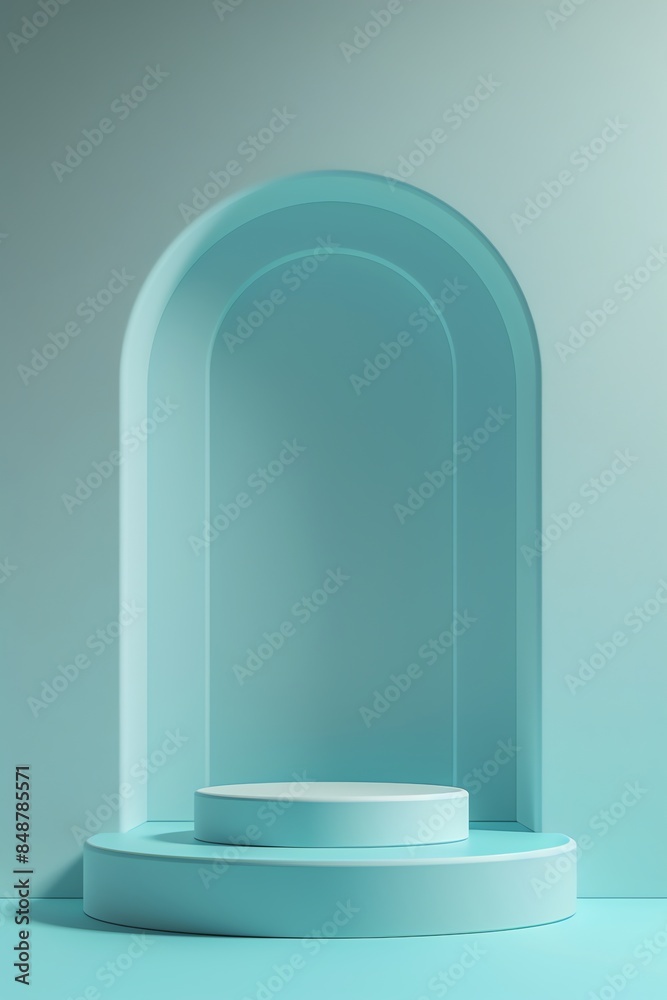front view of 3d product mockup scene for products, relatively empty scene, plain colour, pastel colour 2:3, blue front view of 3d product mockup scene for products, relatively empty scene, plain colour, pastel colour 2:3, blue