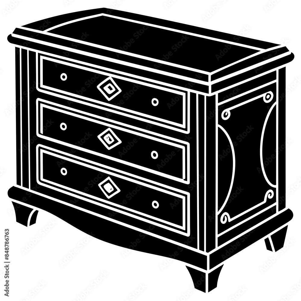Dresser furniture vector silhouette illustration svg file