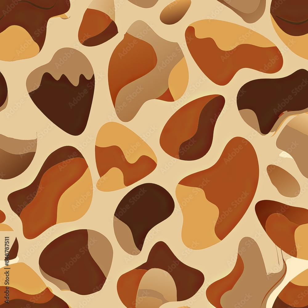 Seamless pattern of abstract brushstroke shapes in warm earth tones, evoking a sense of organic movement and texture, Generative AI Seamless pattern of abstract brushstroke shapes in warm earth tones, evoking a sense of organic movement and texture, Generative AI
