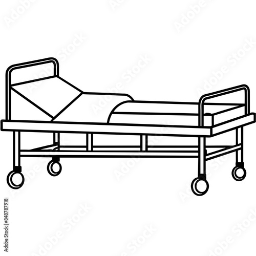 Vector illustration of Hospital bed