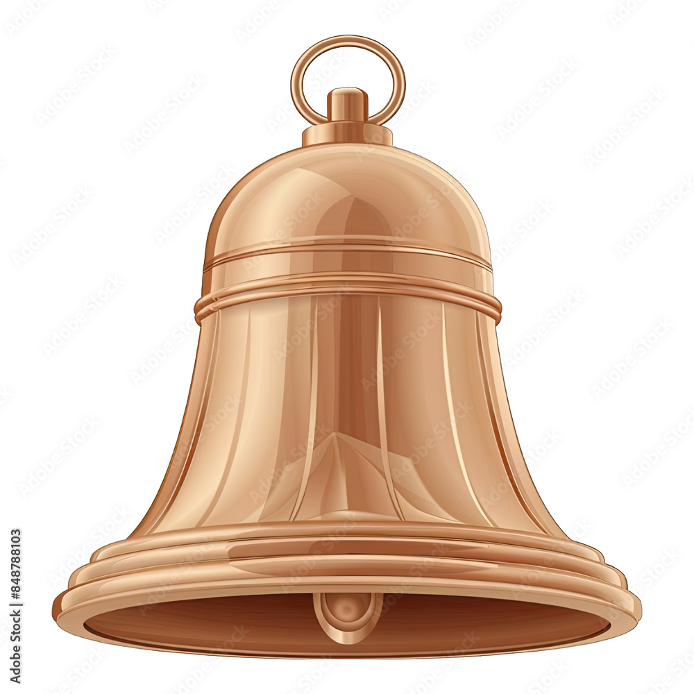 School Bell isolated on transparent background. illustration . Generative ai School Bell isolated on transparent background. illustration . Generative ai