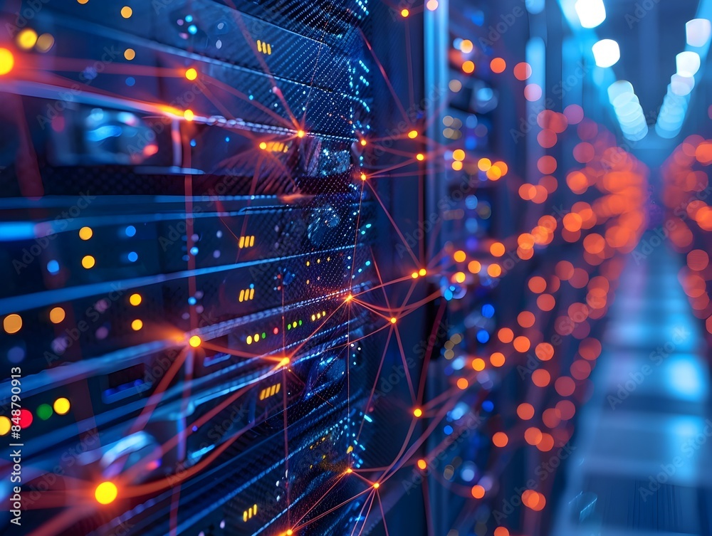 Obraz premium Robust IT Infrastructure for Modern Business Digital Communication and Networking