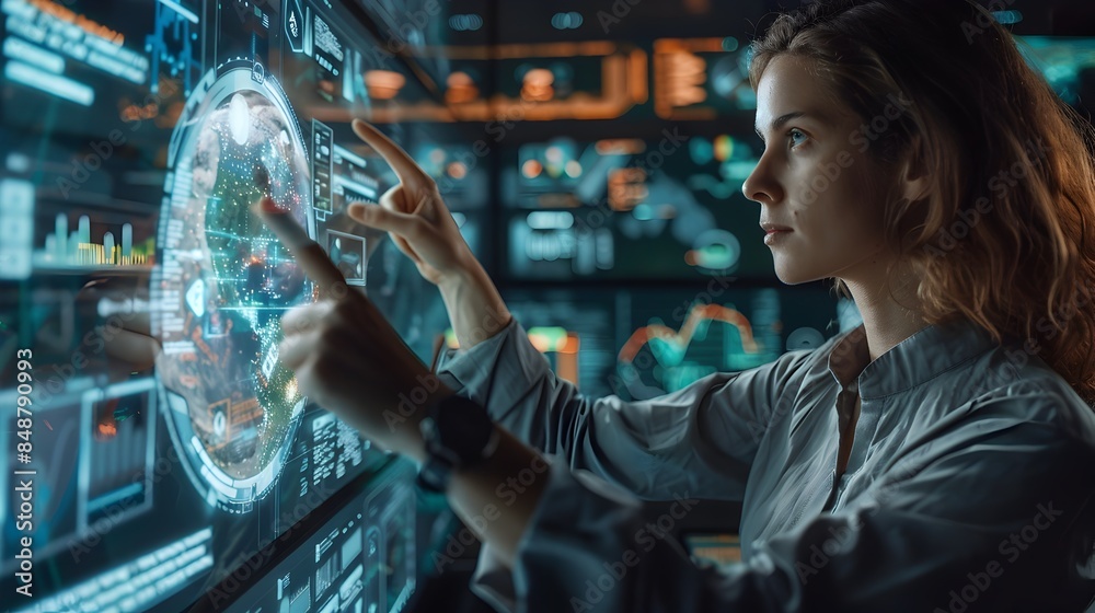 Professionals Utilizing Holographic Displays for Remote and Project Management in Futuristic Business Workspace Professionals Utilizing Holographic Displays for Remote and Project Management in Futuristic Business Workspace