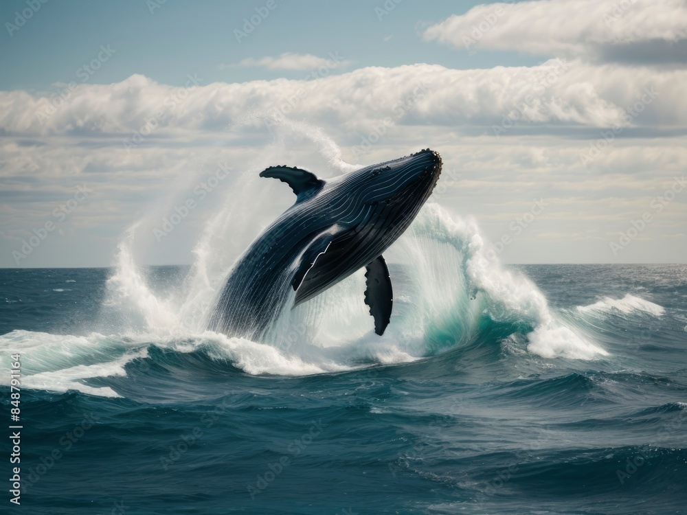 Fototapeta premium dolphin jumping out of water