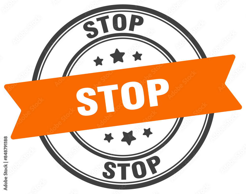 Obraz premium stop stamp. stop label on transparent background. round sign