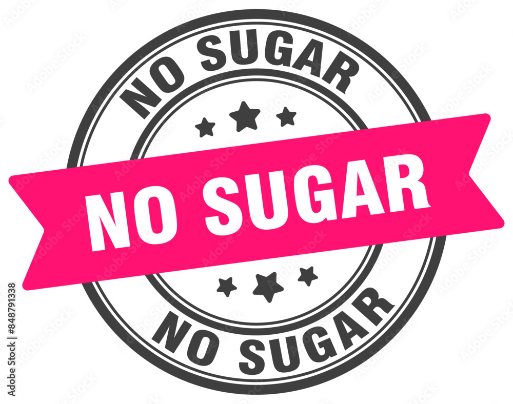 no sugar stamp. no sugar label on transparent background. round sign no sugar stamp. no sugar label on transparent background. round sign